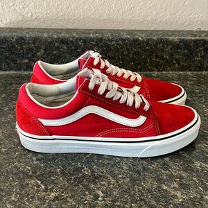 Vans Red and White Athletic Shoes